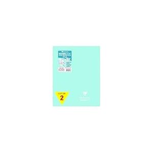 Clairefontaine 981473AMZC Lot de 2 Cahiers Agrafés Koverbook Blush Menthes à l'eau - 24x32 cm - 96 Pages Grands Carreaux - Papier Blanc 90 g - Couverture Polypro Opaque
