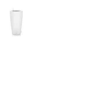 LECHUZA Rondo Pot de Fleurs de qualité supérieure 32 Blanc Mat, avec système d'irrigation, indicateur de Niveau d'eau et Insert de Plante, Surface Mate, diamètre 32,5 x 56,5 cm, 15786
