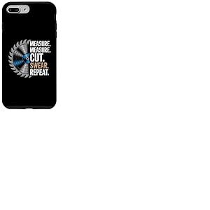 Mesurer couper jurer répéter drôle travail du bois humour ami Coque pour iPhone 7 Plus/8 Plus