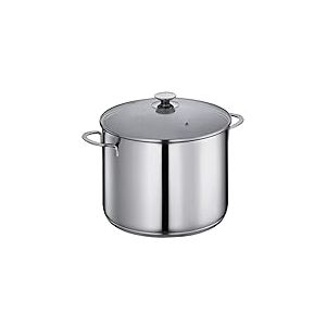 KÜCHENPROFI Marmite Capri - Diamètre : 28 cm - En acier inoxydable - 12 l - Avec graduation intérieure et couvercle en verre de sécurité avec trou vapeur - Fond multicouche solide - Idéal pour les