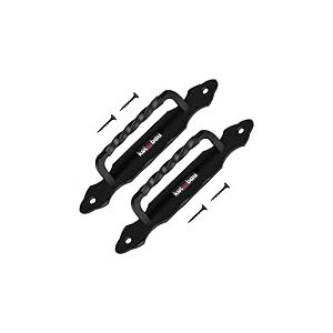 KOTARBAU® Lot de 2 poignées de porte en fer forgé - Noir - 190 mm - Poignée de porte en acier - Poignée de porte coulissante - Poignée de meuble