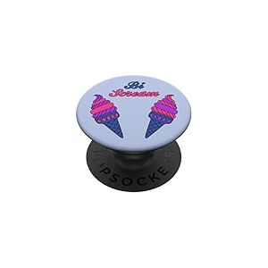 Bi Scream ! Cr&egrave;me glac&eacute;e x Le Drapeau de la fiert&eacute; PopSockets PopGrip Adh&eacute;sif
