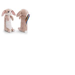 NICI Pochette Lapin 12x12x25cm Brun - Trousse à Crayons Moelleuse pour Filles et Femmes, Trousse d'école, de Bureau ou de Maquillage, Petite Trousse en Peluche Douce étui Scolaire