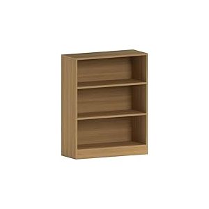 Vida Designs Cambridge Bibliothèque Basse à 3 étagère, Bois de chêne, Meuble pour Bureau, Salle de séjour et Chambre, 75 x 60 x 24 cm