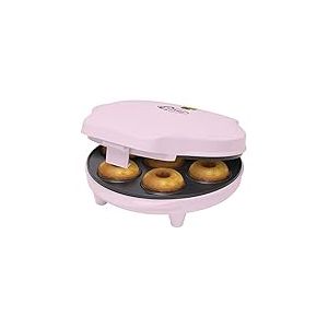 Bestron Appareil à donuts au Design Rétro, Mini-Machine à Donuts pour 7 petits Donuts, inclut Témoin de Cuisson & Revêtement Antiadhésif, 700 Watts, Sweet Dreams Collection, Couleur: Rose