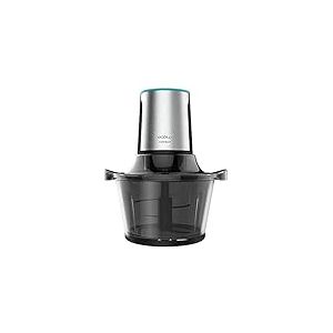Cecotec Bol-hachoir Électrique TitanGlass 1000. Multifonction (Pile, Broie, Pulvérise, Coupe), Lames Amovibles avec Revêtement en Titane, Capacité d’1 L, Verre Résistant, 400 W. (Verre en crystal)