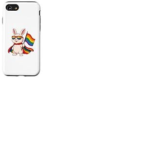 Lapin mignon Gay Pride LGBT Lunettes de soleil Cape Rainbow Flag Coque pour iPhone SE (2020) / 7 / 8