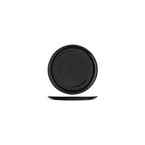 H&H - Lot de 6 assiettes à pizza, Premiere, assiette multi-usage, Vaisselle de table, Assiettes uniques, Hors-d’œuvre, Opale, Noir, diamètre 32 cm
