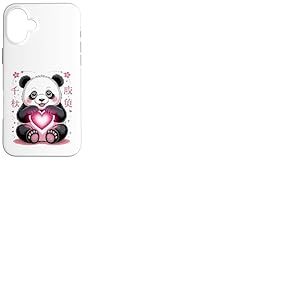 Panda Mignon avec Coeur | Ours Panda Doux avec Un Symbole de Coque pour iPhone 16 Plus