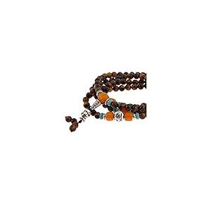lachineuse - Bracelet-Collier Mala Bouddhiste - Oeil de Tigre - 108 Perles de 6 mm - Marron Noir - Traditions Bouddha - Bijou Chapelet Bouddhiste - Pochette Satinée Offerte - Idée Cadeau Asie