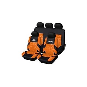 AUTOYOUTH Ensemble Complet de Housses de si&egrave;ge Avant avec Banquette arri&egrave;re s&eacute;par&eacute;e pour SUV, berline, camionnette, si&egrave;ges &agrave; Dossier Bas avec appuie-t&ecirc;te Amovible, Ajustement Universel, Orange