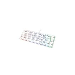 DELTACO GAMING GAM-075-W-DE Clavier de Jeu Filaire éclairé Allemand, QWERTZ Blanc