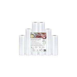 KitchenBoss Rouleau Sous Vide Alimentaire：6 Rouleaux Sac Sous Vide Alimentaire, 15x2|20x2|28x2|x300 cm Sachet Sous Vide Alimentaire sans BPA, Film Sous Vide Alimentaire pour Machine Sous Vide