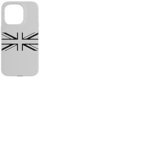 Drapeau Union Jack Noir Grande-Bretagne Angleterre Coque pour iPhone 15 Pro