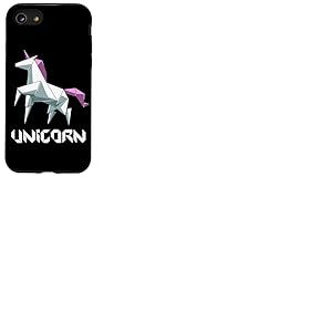 Origami Japonais Mignon Licorne Arc-en-Ciel Origami Coque pour iPhone SE (2020) / 7/8