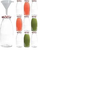 mikken | 10 bouteilles en verre de 250 ml, bouteille avec bouchon à vis avec entonnoir