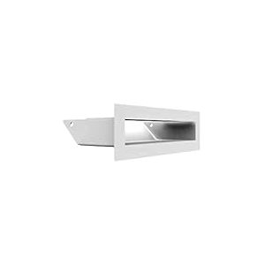 Grille de Ventilation KRATKI AIR | Grille d'air Chaud 6 x 20 cm | Blanc | Grille d'extraction pour Ventilation de chemin&eacute;e | Prise d'air &agrave; Un Angle de 45 degr&eacute;s | r&eacute;sistant &agrave; la surchauffe