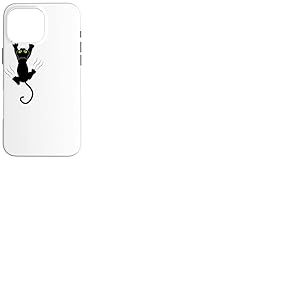 Un chat noir griffant au mur avec ses griffes Coque pour iPhone 16 Pro Max