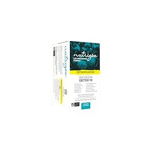 Infusion Détox Bio Foie & Intestin NUTRIGÉE | 10 Plantes Dépuratives et Digestives | Fenouil, Chicorée, Pissenlit, Curcuma, Réglisse, Gingembre, Romarin | 30 Sachets | Transit & Drainage