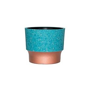 The HC Companies Pot à Sprite Rond en Plastique de qualité supérieure, 17,8 cm, Turquoise avec Fond en cuivre