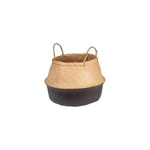 Bloomingville Panier avec poignées, herbe de mer, naturel et noir, 49,5 cm