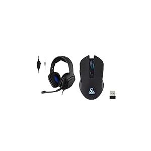The G-Lab Korp Cobalt Casque Gaming PS4 - Micro Casque Gamer Audio Stéréo & Kult Helium Wireless Souris Gamer RGB sans Fil Pc Gamer, Rechargeable 3200 Dpi, Souris Gamer Retroeclairé