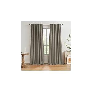 KEQIAOSUOCAI Lot de 2 Rideaux occultants de 305 cm de Long avec Pattes arri&egrave;re et Crochet pour Porte coulissante en Verre, Salle &agrave; Manger, 127 cm de Large, 3 m