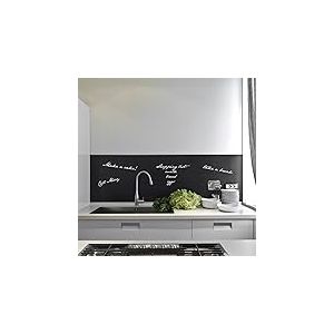 Crédence adhésive cuisine PVC 260_x_60_cm tableau noir Rouleau adhesif decoratif 100% fabriqué en Italie, avec encre non toxique, ignifuge et résistant à l'eau