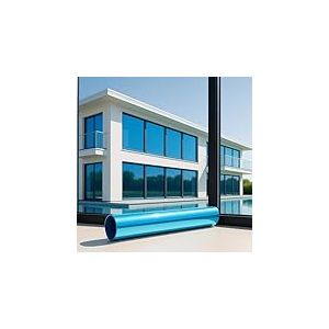 MARAPON Film de fen&ecirc;tre Autocollant - Plus e-Book avec Conseils Professionnels - Film Brise-Vue, Anti-UV, en Verre d&eacute;poli, Effet Miroir, Bleu, 0,60 x 2 m