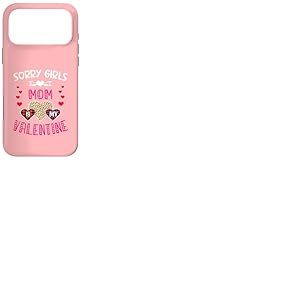Sorry Girls Mommy is My Valentine C&oelig;urs l&eacute;opard et Plaid Coque pour iPhone 17 Pro Max