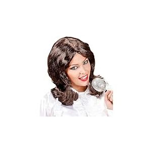 WIDMANN D0591 - Perruque de Pop Star des ann&eacute;es 70, Femme Adulte, fi&egrave;vre Disco, c&eacute;l&eacute;brit&eacute;, Musicien, Rock, Carnaval, Taille Unique, Couleur Marron