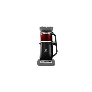 Karaca Caysever Robotea Pro 4-en-1 Theiere Electrique Automatique, Machine à Café Filtré, Bouilloire à Thé, Theiere avec Infuseur, 2500W, Gris Espace