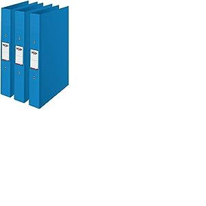 Rexel Choices, 2115728 Lot de 3 classeurs à anneaux A4 Tranche 25 mm Capacité 190 feuilles Bleu