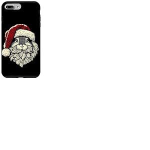 Père Noël Lapin Gris Lapin Noël Vintage Artistique Coque pour iPhone 7 Plus/8 Plus