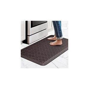 HappyTrends Tapis de Cuisine rembourré, Anti-Fatigue, épais, imperméable, antidérapant, Ergonomique, Robuste, pour Cuisine, Sol, Bureau, évier, Chocolat, 43,9 x 71,1 cm