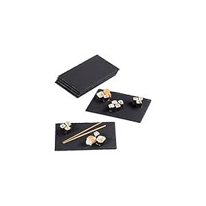 Relaxdays 10026310 Assiettes Lot de 6 Planches 30x20 cm Plateau de Fromage Ardoise