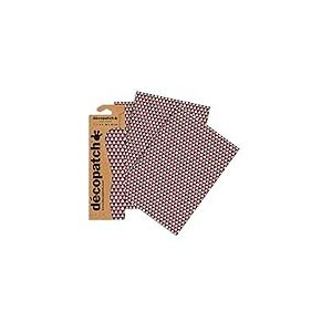 D&eacute;copatch C719O - Une pochette de 3 feuilles de papier imprim&eacute; 30x40 cm, Pois bleu, rouge, noir