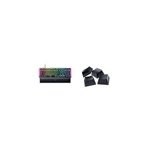 Razer BlackWidow V4 + Phantom Keycap-Set - Clavier Gaming Mécanique Chroma RGB - Snap Tap - Switches Mécaniques Verts (6 Touches Macros Dédiées, Touches ABS à Double Injection) Clavier AZERTY | Noir
