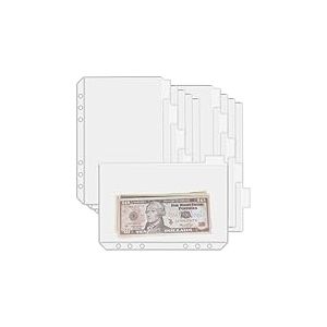 UMSICHT Lot de 12 pochettes A5 sans fermeture éclair, enveloppes budgétaires sans fermeture éclair avec embouts d'index, pochette de classeur A5 pour classeur à 6 anneaux, organiseur de classeur à