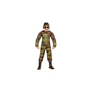 W WIDMANN MILANO Party Fashion - Costume enfant soldat musclé, camouflage, militaire, déguisements de carnaval