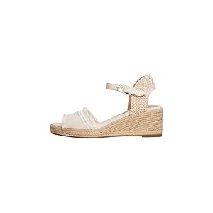 Tommy Hilfiger Espadrilles Compensées Femme Fringe Canvas à Talon Compensé, Ivoire (Muslin), 42