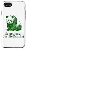 Parfois, Je suis Juste en Train d'exister Panda Funny Retro Meme Vintage Coque pour iPhone SE (2020) / 7/8