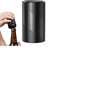 PARENCE - Ouvre-Bière Magnétique Automatique Ouvre-Bouteille Push-Pull Décapsuleur Accessoires De Cuisine Automatique pour Maison, Bar, Restaurant, Noir