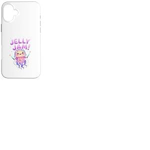 Jelly Jam &ndash; Conception de Musique oc&eacute;anique de m&eacute;duses de Coque pour iPhone 16 Plus