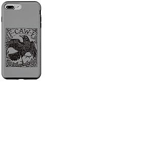 F-CAW-F Corbeau Corbeau Coupe sur Bois Vintage Oiseau Meme Coque pour iPhone 7 Plus/8 Plus