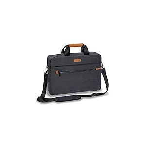 PEDEA Housse pour ordinateur portable "Elegance Pro" Étui pour ordinateur portable 15,6 pouces (39,6 cm) Sacoche à bandoulière et compartiment pour tablette jusqu’à 11 pouces (27,96 cm), gris
