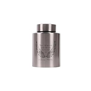 Urnes de crémarion de Taille Moyenne jusqu'à 152,4 cm Cubes pour Cendres humaines, Petites Urnes de crémarion pour Cendres d'homme et Femme, en Acier Inoxydable (Ailes d'ange, Argent)