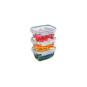 Snips, SnipsLock, Boîte de conservation Rectangulaire, Boite Rangement Frigo 1,20 Lt, 3 pcs, 4 Fermetures de sécurité, 18,4 x 13,8 x 12 cm, Made in Italy, 0% BPA e phthalate free