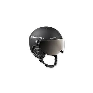 BLACK CREVICE Casque de Ski Arlberg I Casque de Ski avec visière & Look Pilote différentes Couleurs I Casque de Ski Hommes & Femmes I Respirant I avec visière de (51-53 cm), Noir Mat