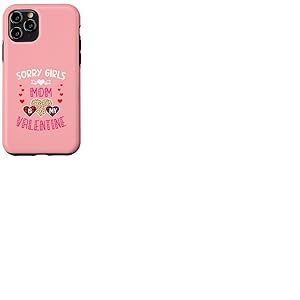 Sorry Girls Mommy is My Valentine C&oelig;urs l&eacute;opard et Plaid Coque pour iPhone 11 Pro
